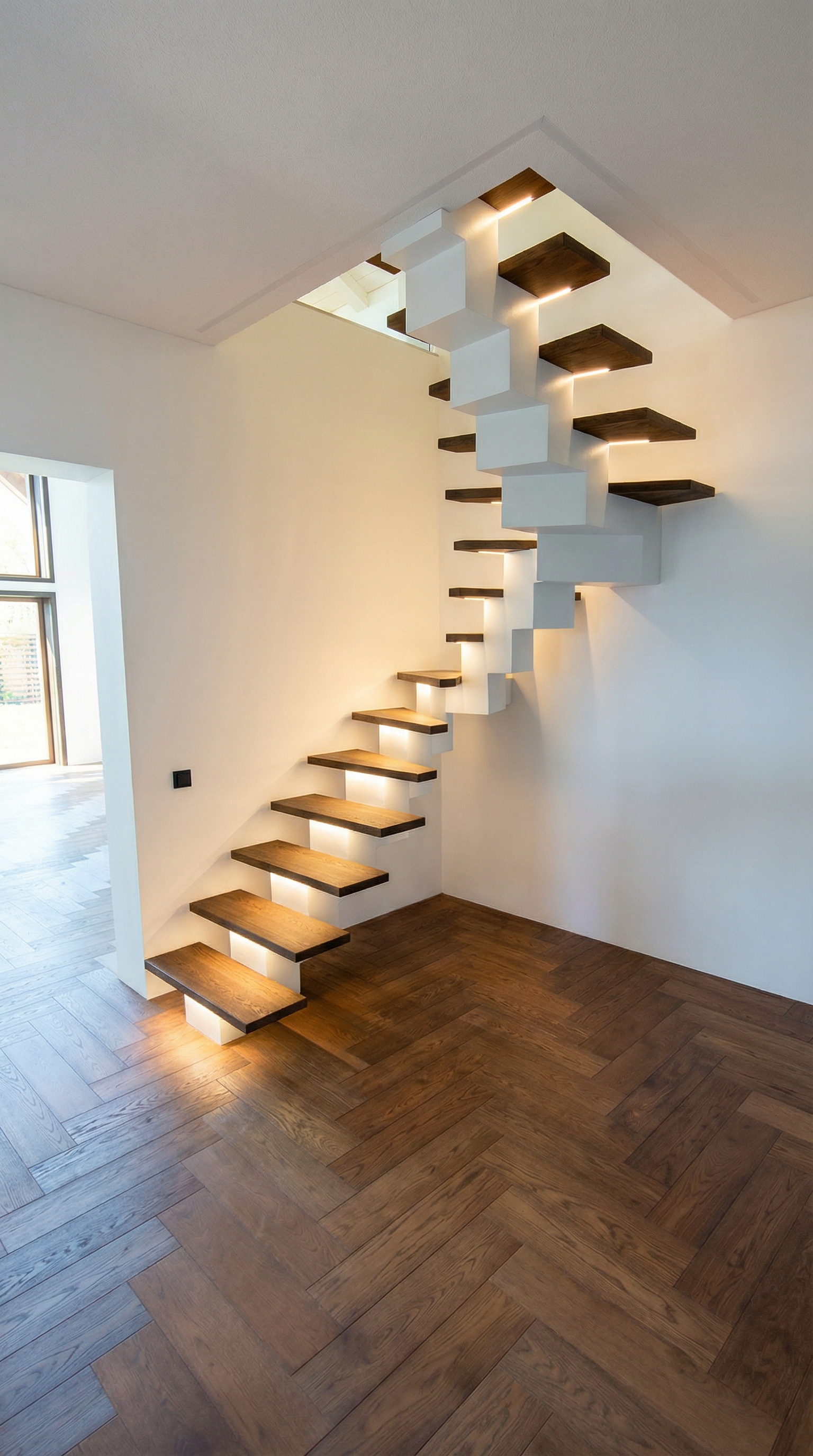 Balti modernūs laiptai